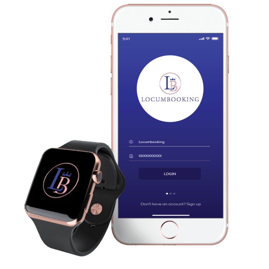 Locum Booking APP Screen - Log in